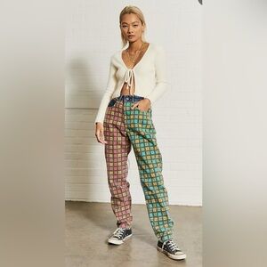 The Ragged Priest Hot Rod Checkerboard Dad Jean Women’s size 30 punk rave Y2K